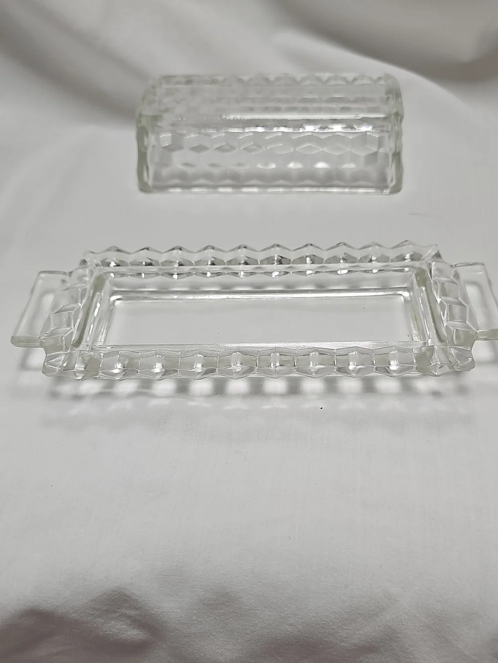 Vintage Forstoria American Pattern Glass Butter Dish